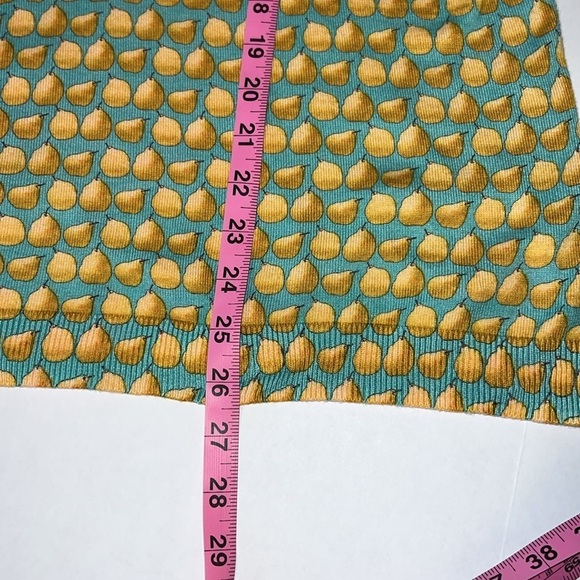 Talbots Chic Button Back Teal and Yellow Pear Patterned Sweater Top Size XL - Picture 10 of 14